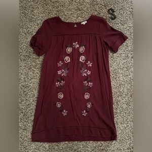 Burgundy floral dress